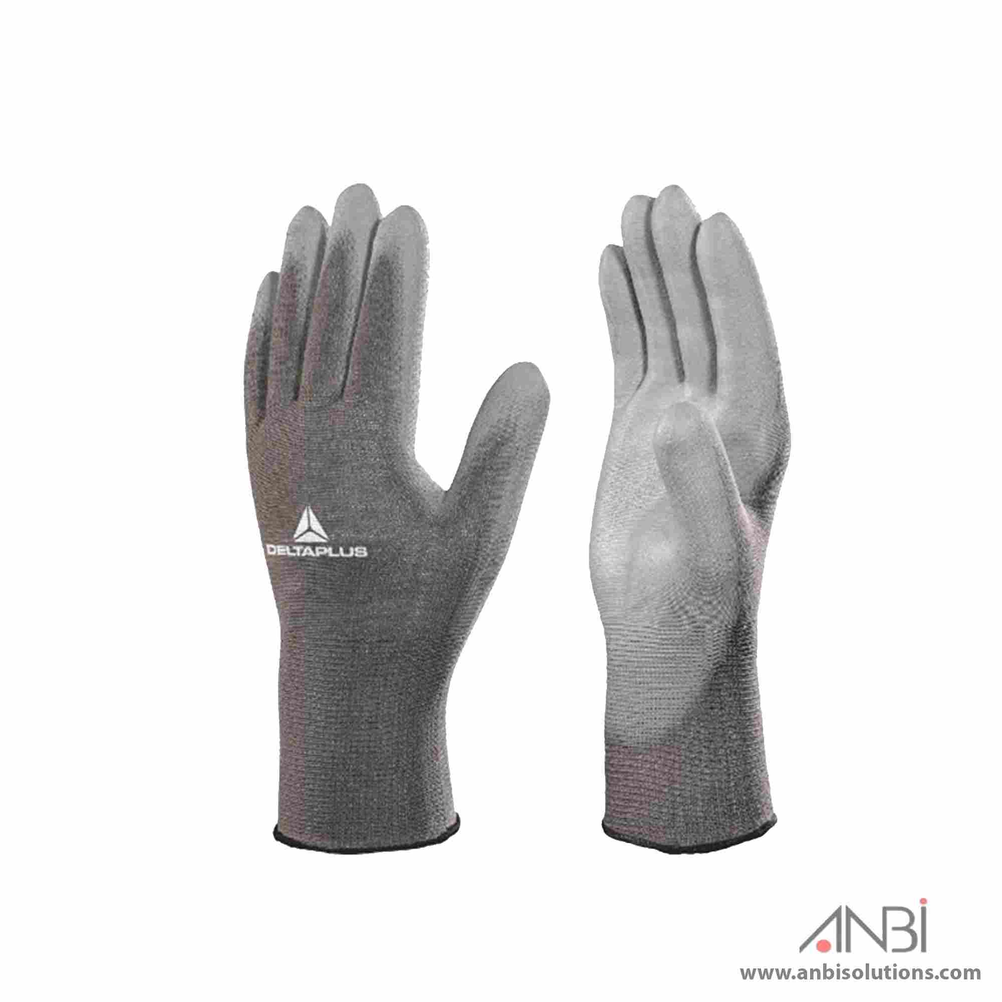 DELTA PLUS Polyester Knitted Glove PU Palm VE702PG