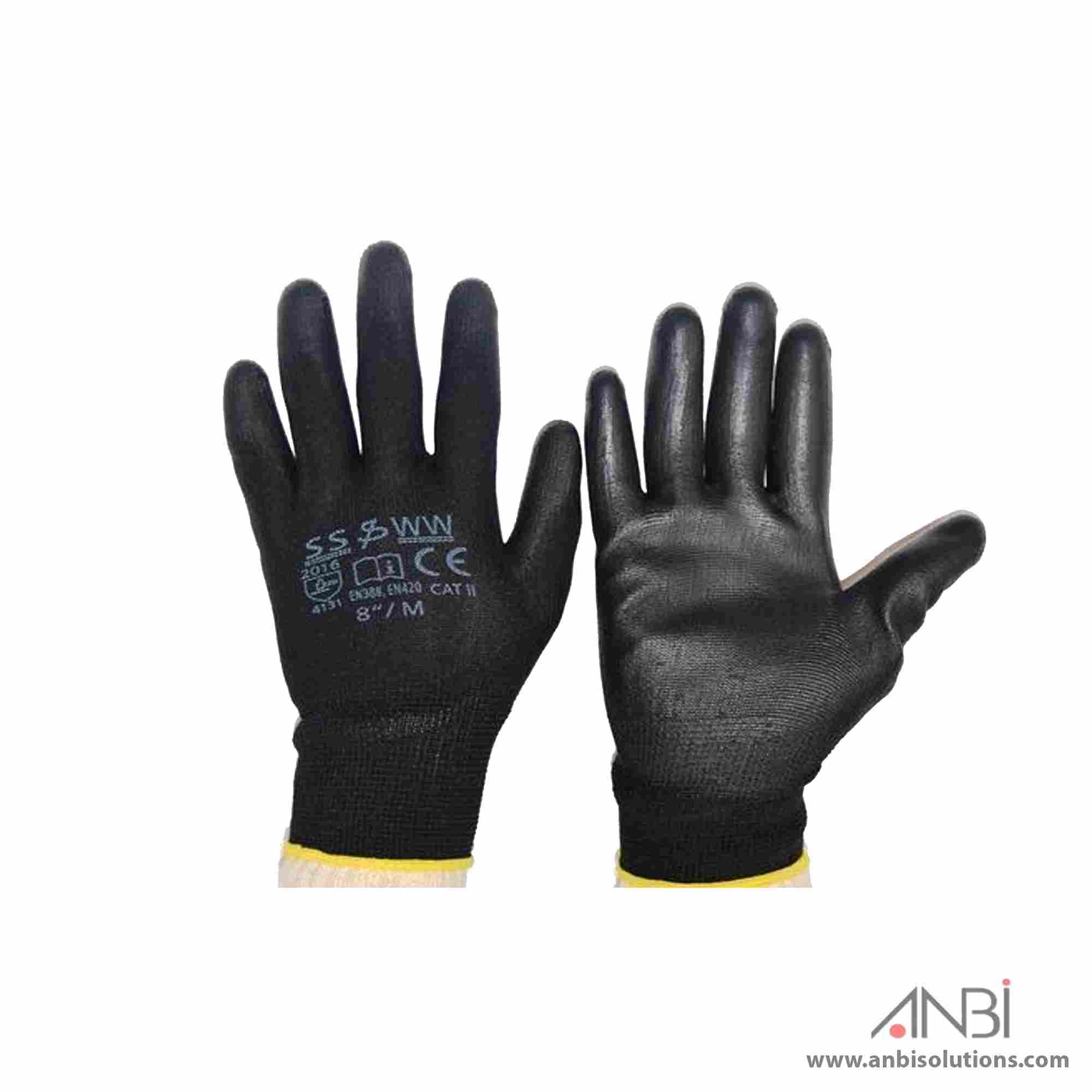 SAI SAFETY Grey Pes Latex Coat Gloves 9