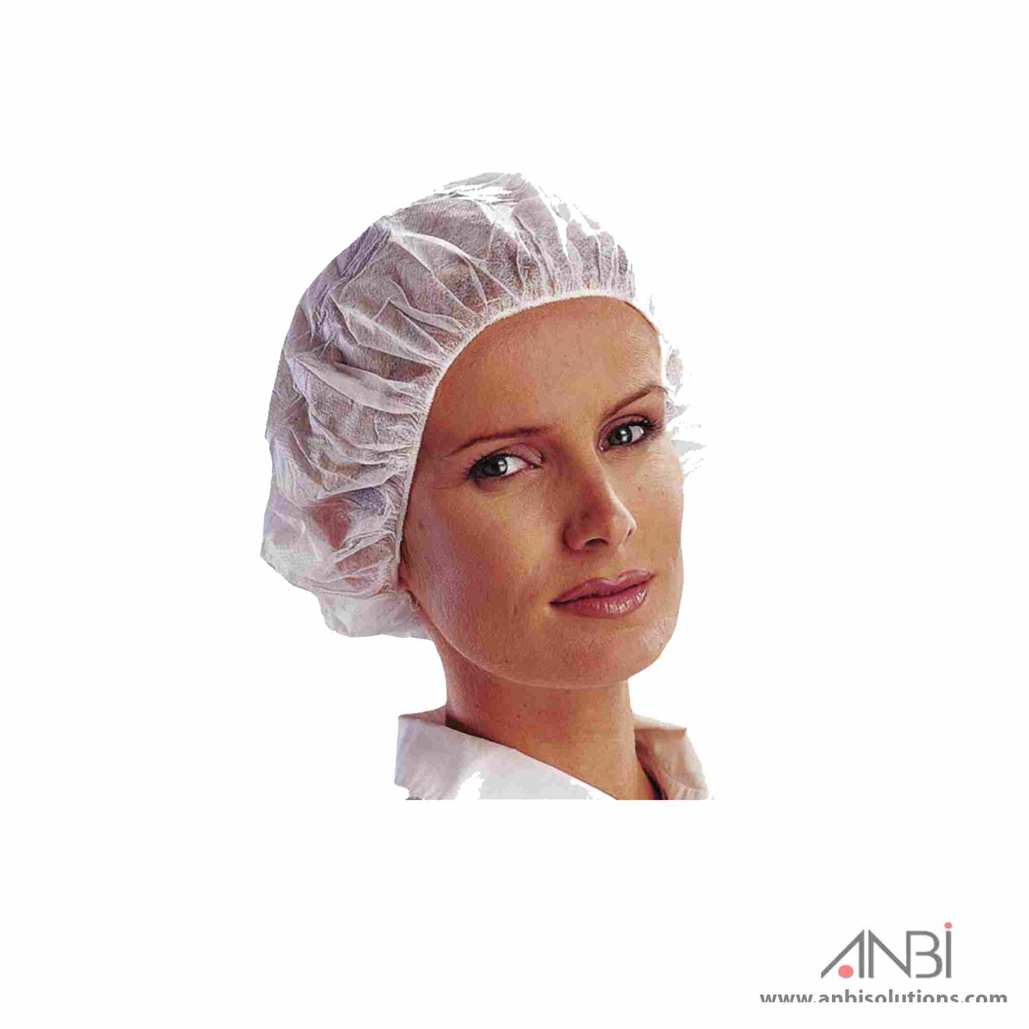 DELTA PLUS White Polypropylene Round Mobcap PO110