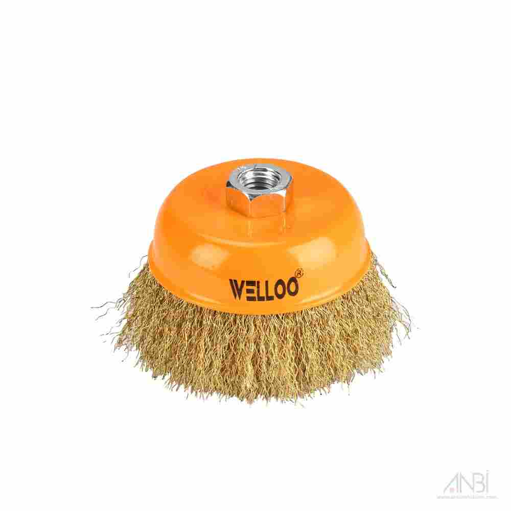 WELLOO Wire Cup Brushes Crimped 4inchxM14 WCC12100