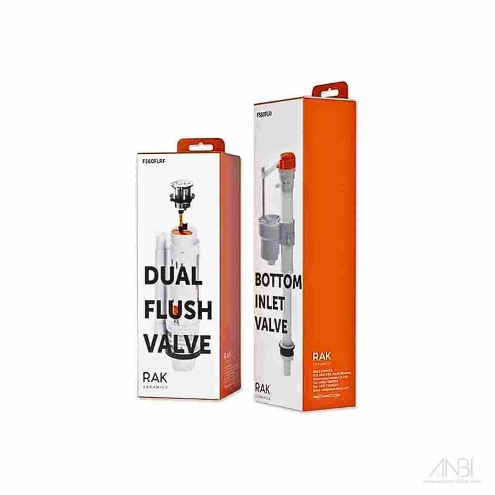 RAK Ceramics Bottom Inlet Valve & Dual Flush Valve Set