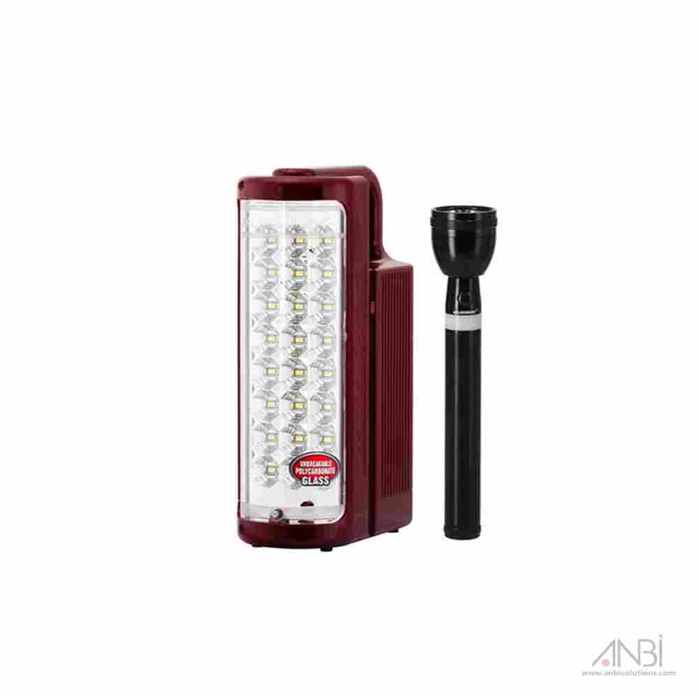 OLSENMARK Rechargeable LED Lantern with Flashlight Unbreakable PC Glass OMEFL2804