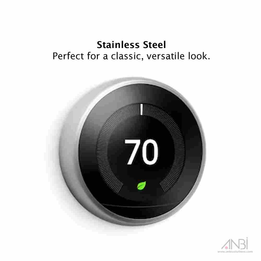 GOOGLE NEST Learning Thermostat 3rd Gen Works With Alexa and Google Assistant Stainless Steel