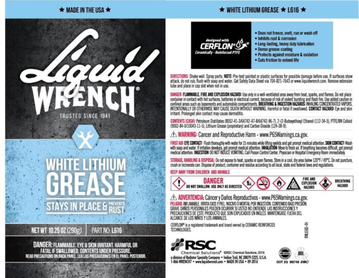 GUNK Liquid Wrench White Lithium Grease L616b
