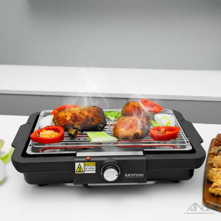 KRYPTON Electric BBQ Smokeless Griddle Hot Plate with BuiltIn Drip