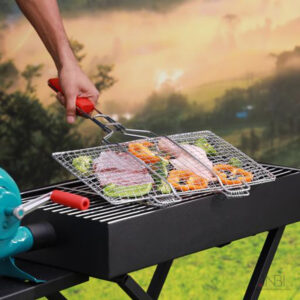 Barbeque Grill with Wooden Handle a