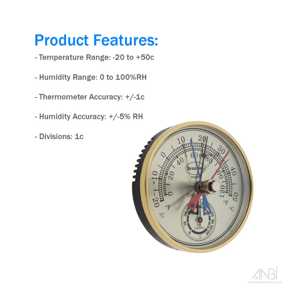 Brannan 12/413 Dial Max Min Thermometer Hygrometer Humidity Metre